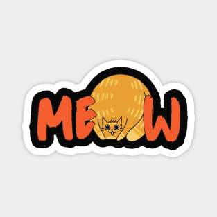 Fat Cat Meow Orange Graphic Magnet
