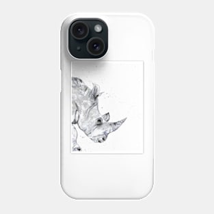 Rhino on the move Phone Case