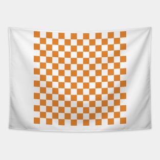 Orange Checkerboard Tapestry