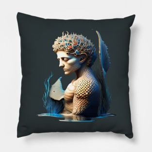 Merman Profile Mosaic Pillow