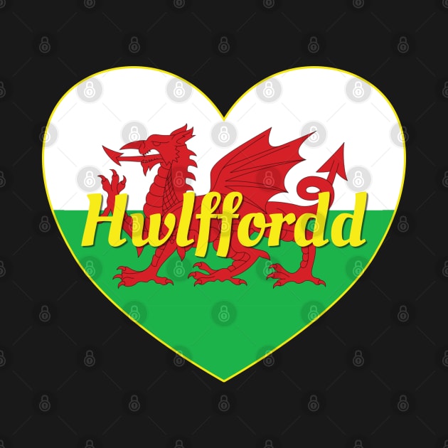 Hwlffordd Cymru UK Baner Cymru Calon by DPattonPD