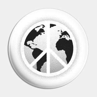 Earth Peace Negative Space Stipple Pin