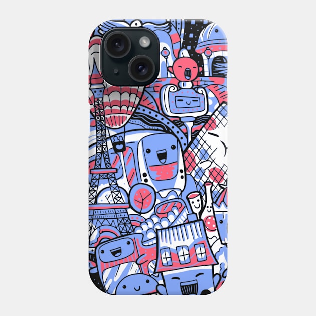 Abstract Paris City Phone Case by JaunzemsR