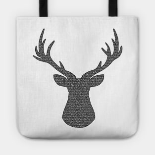 Deer - geometric pattern - black and white. Tote