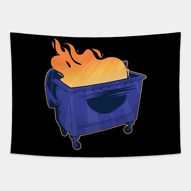 burning dumpster Demo Tapestry by Shirtseller0703