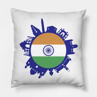 India Skyline India Flag Delhi Mumbai Chennai Kolkata Pillow