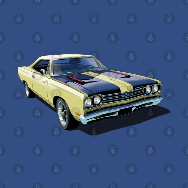 1969 Plymouth Roadrunner in yellow by candcretro