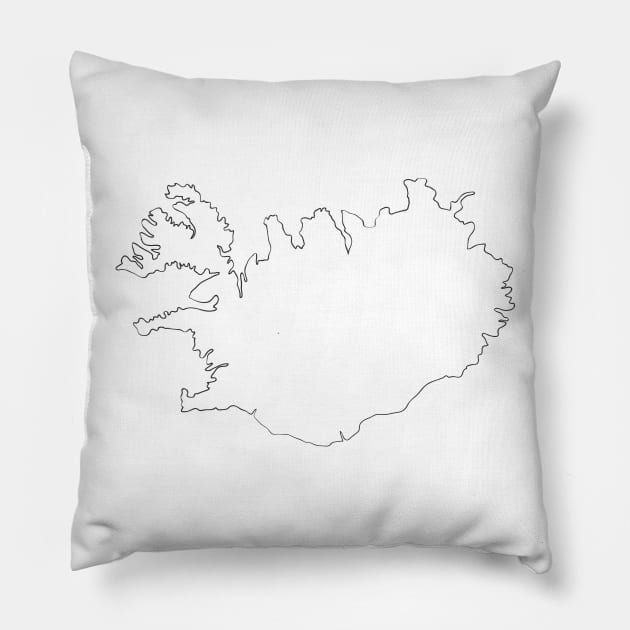 Iceland Outlines Pillow by KristjanLyngmo