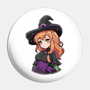 Cute anime witch girl Pin