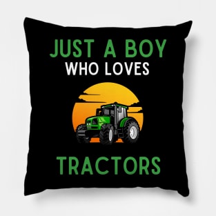 Funny Vintage Tractor Just A Boy Who Loves Tractors Gifts Pillow