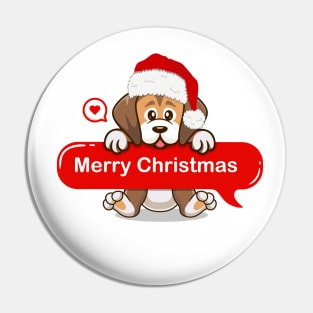 Merry Christmas Cute Dog Pin