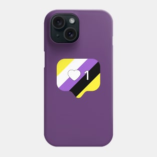 Instagram Heart Notification - Non-Binary Pride Flag Phone Case