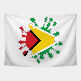 Guyana National Flag Paint Splash Tapestry