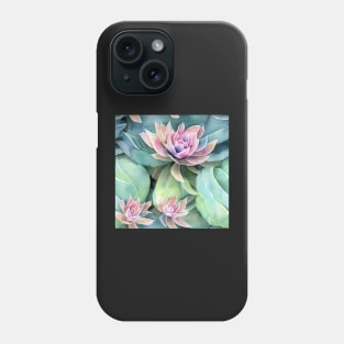 Watercolor succulent pattern Phone Case