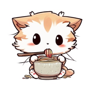 Cat Eating Ramen T-Shirt