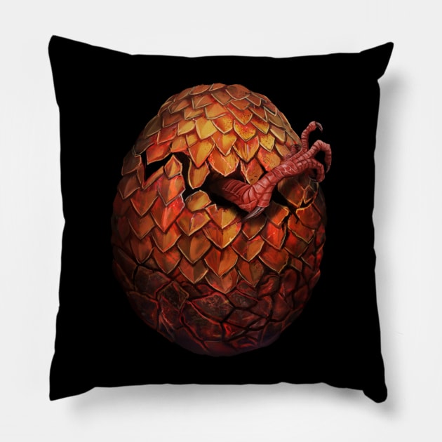 Red Dragon Egg Hatching Pillow by Shopping Dragons