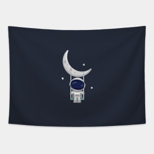 astronaut and moon Tapestry