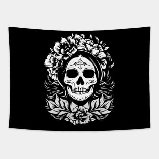 santa muerte tattoo design Tapestry