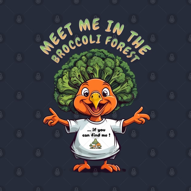 Funny broccoli thanksgiving turkey by BrisaArtPrints