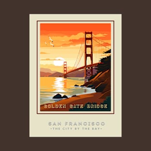 San Fran's Golden Gate Bridge Travel Poster T-Shirt