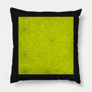 Spiderwebs- acid green Pillow