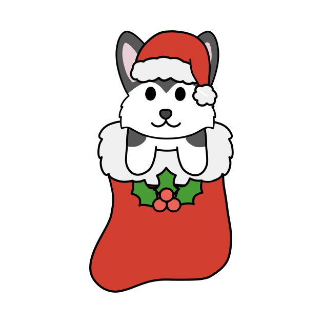 Christmas Husky Stocking by BiscuitSnack