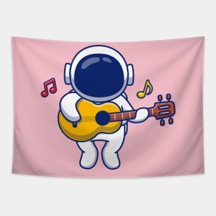 Cute Astronaut Playing Guitar Tapestry