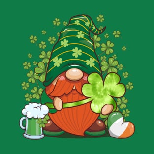 Happy St. Patrick's Day Tie Dye Shamrock Gnome T-Shirt