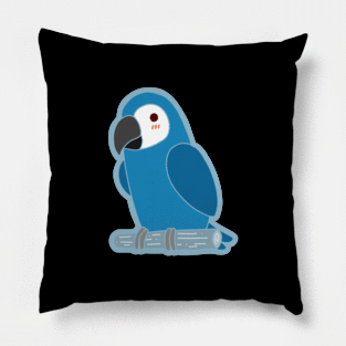 Cute Parrot - Blue & White Pillow