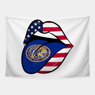 Nebraska American Flag Mouth Tapestry