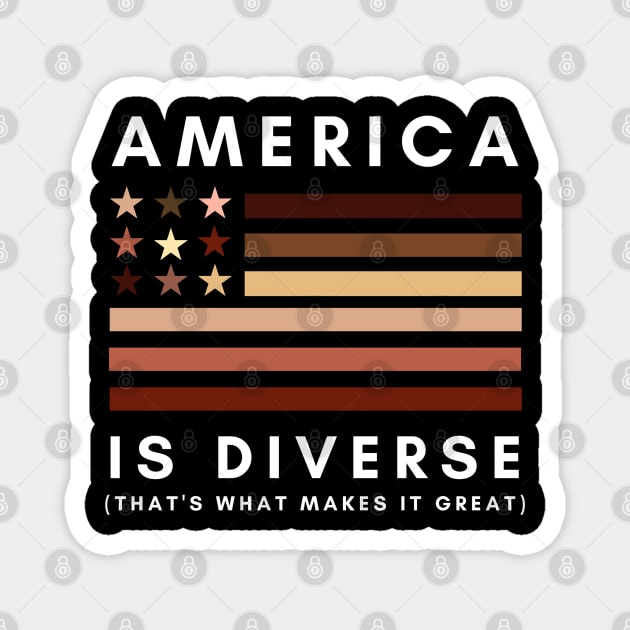 American is Diverse - Melanin Colors Magnet by UrbanLifeApparel