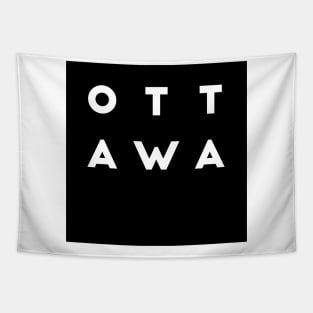 Ottawa | Black square, white letters | Canada Tapestry