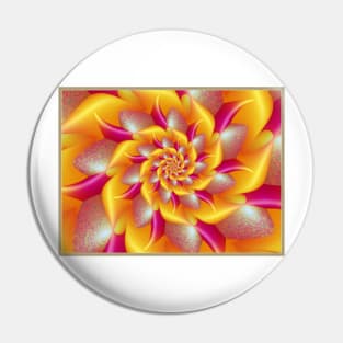 Pink and Yellow Spiral Flower Pin