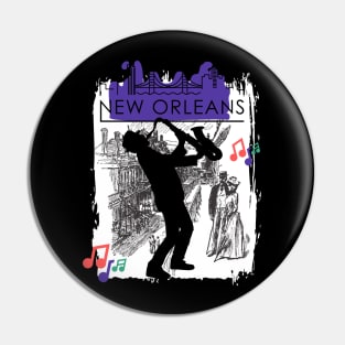 Purple New Orleans Louisiana Mardi Gras City Skyline Music Jazz Travel holidays Pin