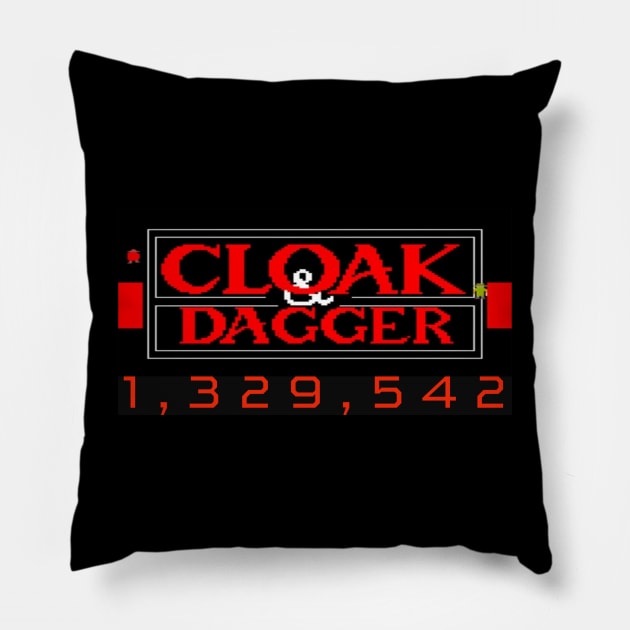 Cloak & Dagger - 1,300,029  8Bit Pillow by Atomic City Art