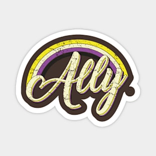 Ally nonbiary vintage tshirt lgbt pride gift Magnet