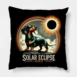 Dazzling Dachshund Eclipse: Unique Tee with Adorable Long-Haired Dachshunds Pillow