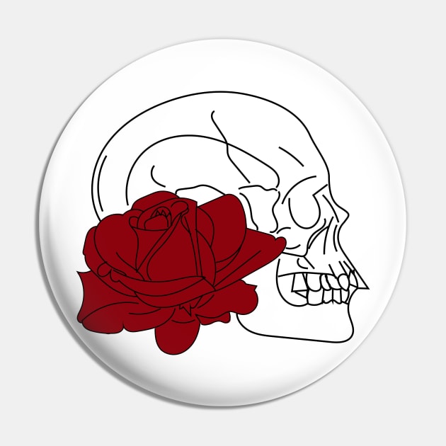 Skull and red rose white t-shirt, stickers, cases, notebooks, pillows, totes, masks Pin by Anastasia Letunova