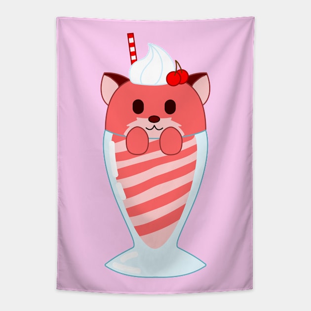 cherry fox shake Tapestry by chibifox