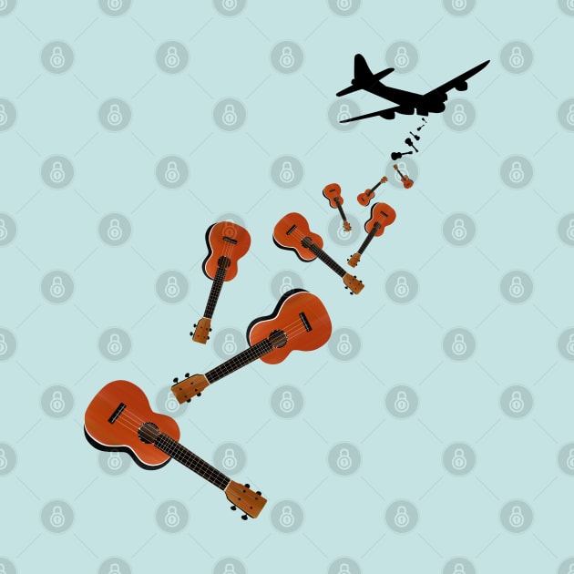 Bomber Plane Dropping Ukuleles by mailboxdisco