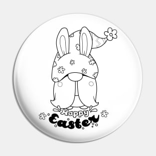 Cute bunny gnome ,happy Easter cartoon, Cartoon style. Pin