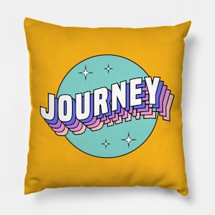 Journey - Colorful Layered Retro Letters Pillow