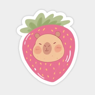 Cute capybara strawberry Magnet