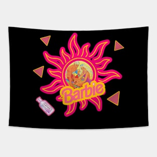 Vintage aesthetics Malibu and ken pink sun Tapestry