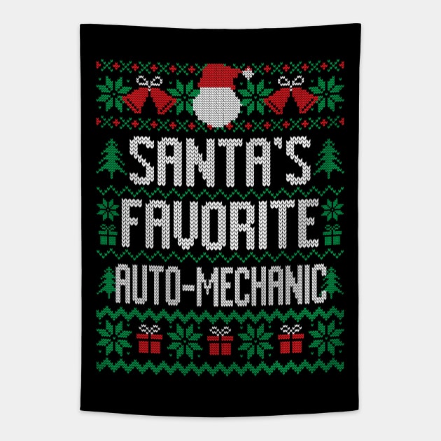 Santa's Favorite Auto-Mechanic Tapestry by Saulene