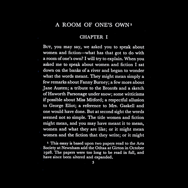 A Room of One's Own Virginia Woolf First Page by buythebook86