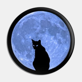 Black Cat Blue Moon Pin