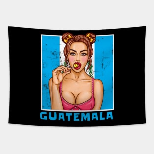 Proud Guatemala Flag, Republica Guatemalan gift heritage, Guatemalan girl Boy Friend Guatemalteco Chapina Tapestry