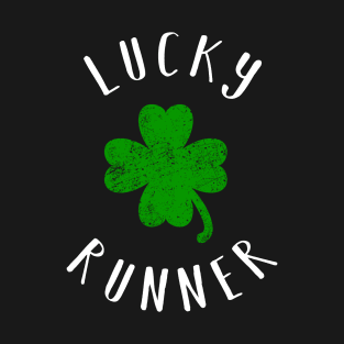 St Patricks Day running shirt - Vintage Lucky Runner Shamrock T-Shirt