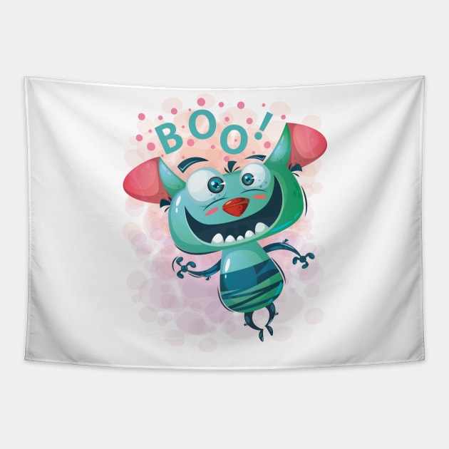 Boo Monster Cute Kawaii Tapestry by ProjectX23